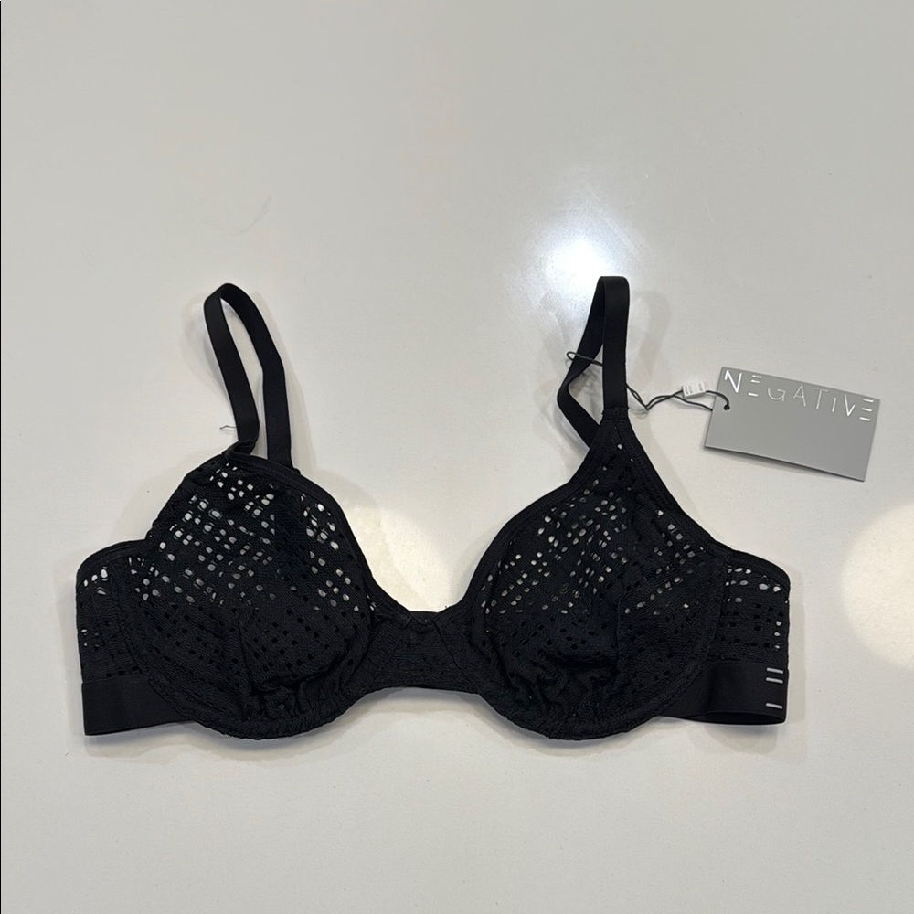 Negative Black Lace Bra